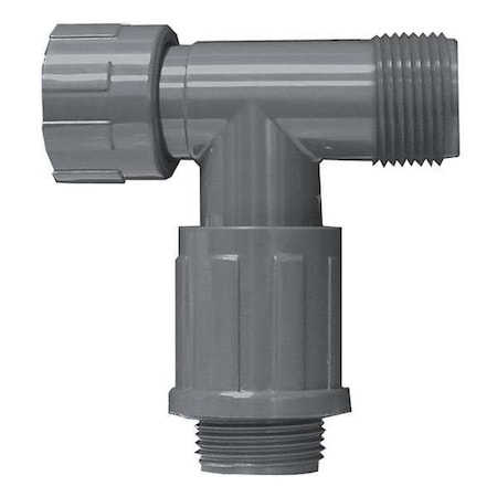 Zoro Select PVC Manifold Tee, MNPT, 1 in Pipe Size 1301010