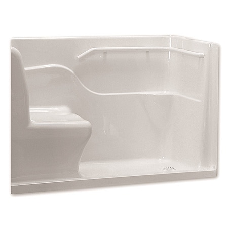 American Standard Seated Safety Shower, 60 in L, 30 in W, White, Acrylic, Right 3060SH.RW