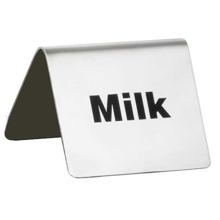 Tablecraft Milk Buffet Sign, SS, Silver B5