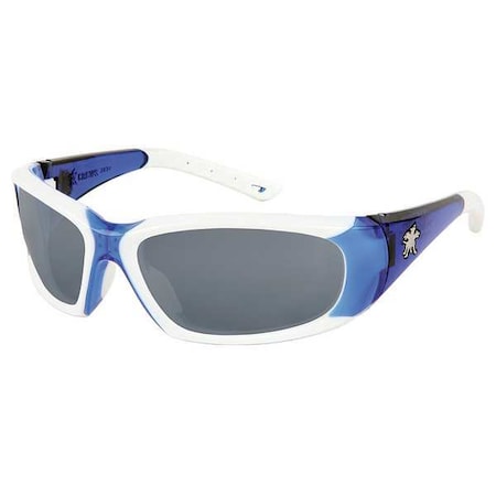 Mcr Safety ForceFlex (FF3), Safety Glasses, Duramass Anti-Fog, Polycarbonate Lens, Blue / White Frame FF322AF