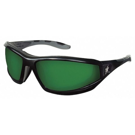 Mcr Safety Swagger (RP2), Welding Safety Glasses, Anti-Scratch, Green Filter 3.0 Lens, Black Frame, Full-Frame RP2130