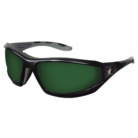 Mcr Safety Swagger (RP2), Welding Safety Glasses, Anti-Scratch, Green Filter 5.0 Lens, Black Frame, Full-Frame RP2150