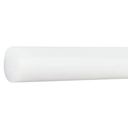 ZORO SELECT Off White High Density Polyethylene (HDPE) Rod Stock 4 ft. L, 1/2" Dia. 22JL40