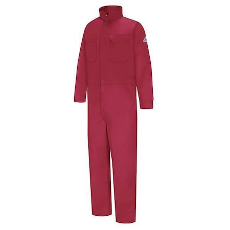 Bulwark Coverall, 11 cal/sq cm ATPV, M, 30 1/2 in Inseam, 100% Cotton, Zipper CEB2RD RG 40