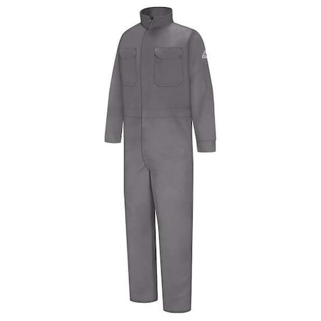 Bulwark Coverall, 11 cal/sq cm ATPV, L, 30 1/2 in Inseam, 100% Cotton, Zipper CEB2GY RG 42