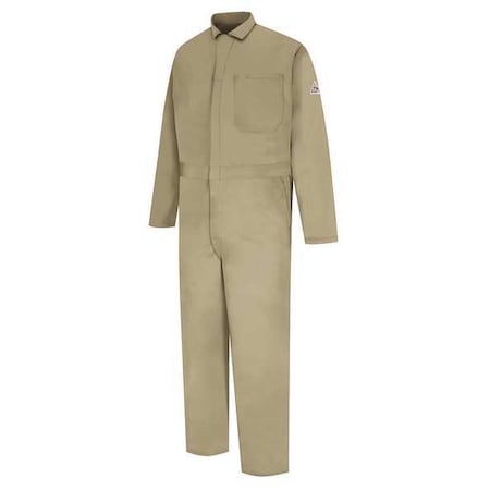 Bulwark Coverall, 11 cal/sq cm ATPV, 4XL, 30 1/2 in Inseam, 100% Cotton, Zipper CEC2KH RG 60