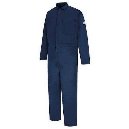 Bulwark Coverall, 11 cal/sq cm ATPV, 5XL, 32 1/2 in Inseam, 100% Cotton, Zipper CEC2NV RG 62