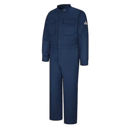 Bulwark Coverall, 8.6 cal/sq cm ATPV, 3XL, 30 1/2 in Inseam, 88% Cotton/12% Nylon, Zipper CLB2NV RG 56