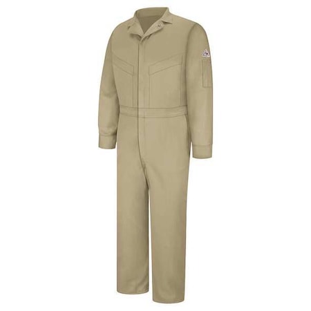 Bulwark Coverall, 9.1 cal/sq cm ATPV, 4XL, 32 1/2 in Inseam, 88% Cotton/12% Nylon, Zipper CLD4KH LN 58