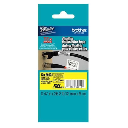 Brother Flag Label, White, Polyester TZEFX631G