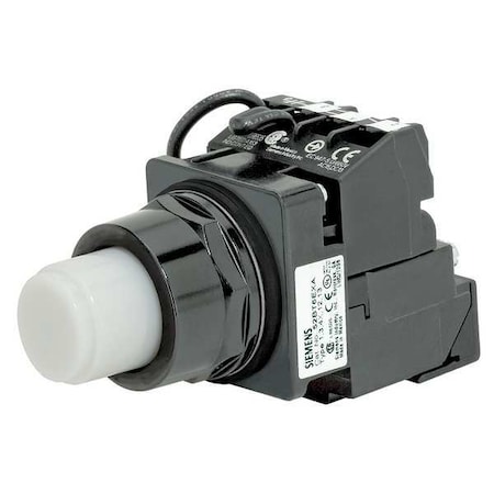 Siemens Illuminated Push Button, 30 mm, 1NO, White 52BT6JBK