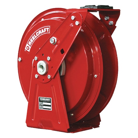Reelcraft Spring Return Hose Reel, 3/8 in Hose Diameter, 50 ft Length, 3,000 psi Max. Pressure, Red DP7600 OMP
