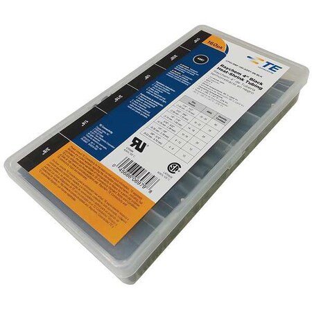 Raychem Heat Shrink Tubing Kit, 3:1 Shrink Ratio, Black, 4 in CPGI-RNF-100-ASRT-4N-BLK