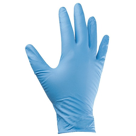 Zoro Select Disposable Gloves, 8 mil Palm, Nitrile, Powder-Free, S, 50 PK, Blue 22LD92