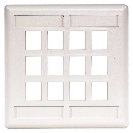 Hubbell Premise Wiring Plate, 12 Ports, White, Flush IFP212W