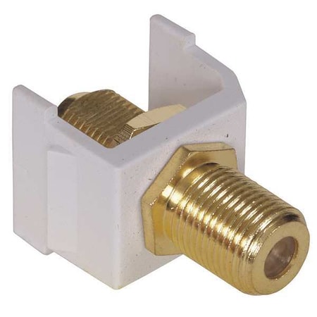 HUBBELL PREMISE WIRING Connector, RG6/RG59, White SFFGW