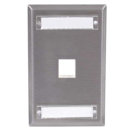 Hubbell Premise Wiring Plate, 1 Port, Gray SSFL11