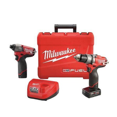 Milwaukee Tool Cordless Combo Kit, Hmr/ImpDrv, 12V 2597-22