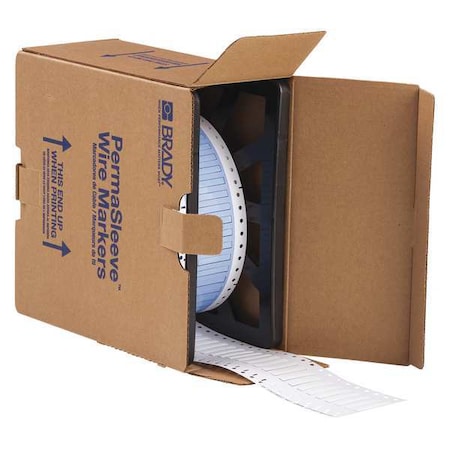 Brady SleeveLabel, White, Polyolefin, 1/8inW PS-125-150-WT