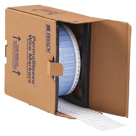 Brady SleeveLabel, White, Polyolefin, 1/4inW PS-250-150-WT