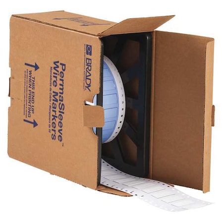Brady SleeveLabel, White, Polyolefin, 3/8inW PS-375-150-WT
