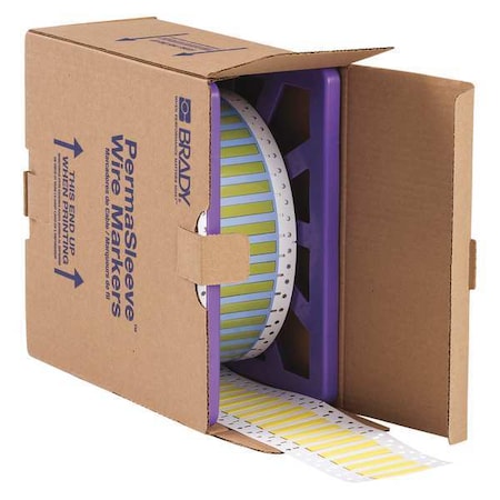 Brady SleeveLabel, Yellow, Polyolefin, 3/16inW PS-187-2-YL
