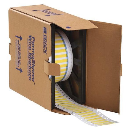 Brady SleeveLabel, Yellow, Polyolefin, 3/16inW 3PS-187-2-YL