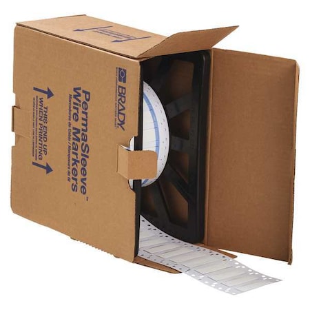 Brady SleeveLabel, White, Polyolefin, 3/8inW 3PS-375-2-WT