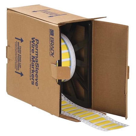 Brady SleeveLabel, Yellow, Polyolefin, 3/8inW 3PS-375-2-YL