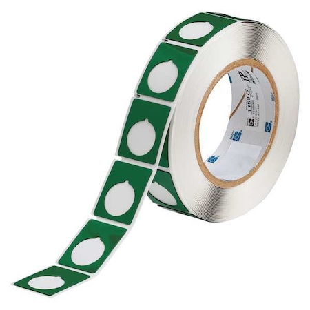 Brady Thermal Transfer Label, Green, Labels/Roll: 250 THTEP167-593-.25GN