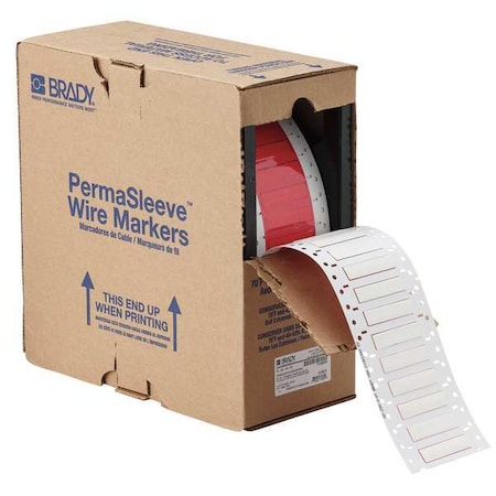 Brady SleeveLabel, White, Polyolefin, 1/4inW HX-250-2-WT