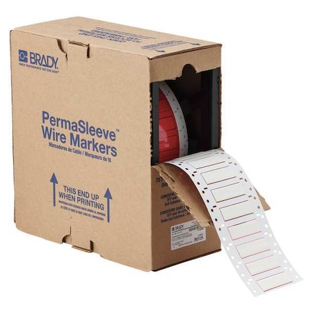 Brady SleeveLabel, White, Polyolefin, 3/8inW HX-375-2-WT