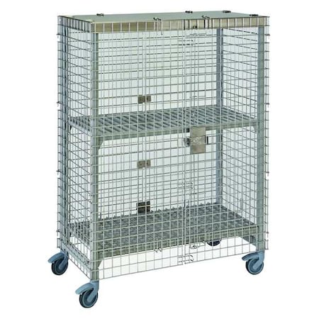 Cambro Mobile Security Unit, 2 Shelves, Polypropylene, Silver EACPMU244867SUPKG