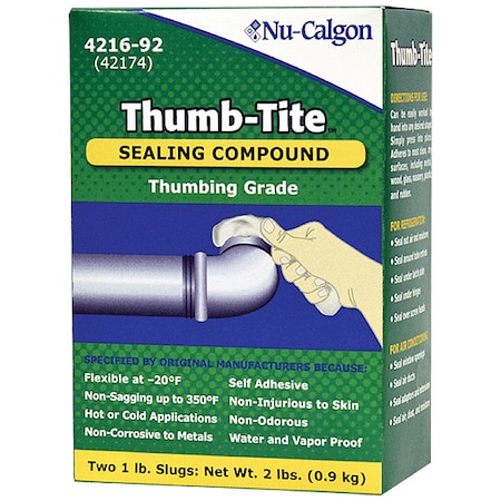 Nu-Calgon Caulking Compound, 2 lb, Slug, Whites, Thumb-Tite 4216-92