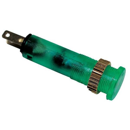 Dayton Flush Indicator Light, 8mm, 240V, Green 22NY80
