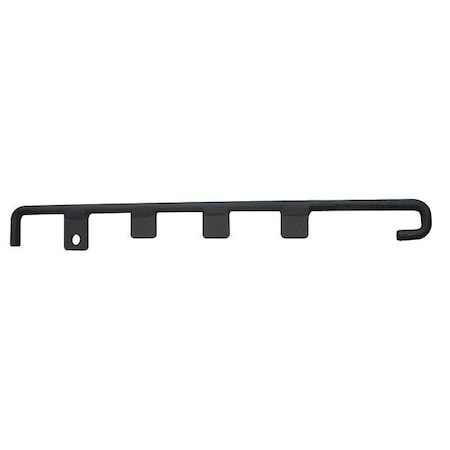 Zoro Select Locking Bar, Steel, 13 1/8 in Height, 1/3 in Length, 0.38 lb, Black 22NY06