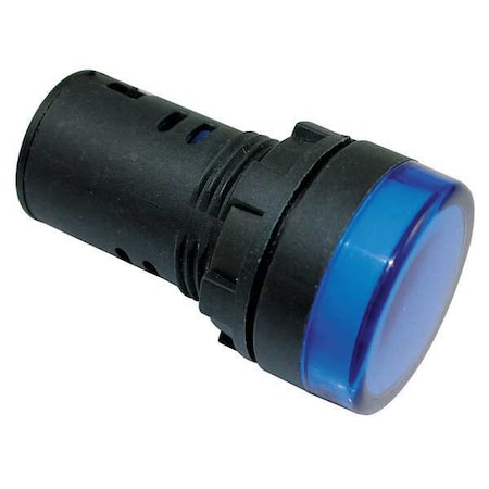 Dayton Raised Indicator Light, 22mm, 120V, Blue 22NZ07