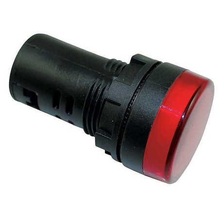 Dayton Raised Indicator Light, 22mm, 240V, Red 22NZ11