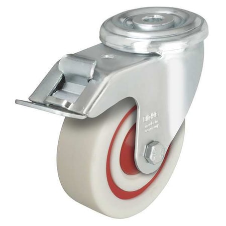 Zoro Select Kingpin Swivel Cstr, Nyln, 4 in, 330 lb, Znc LER-POW 100KF-FI