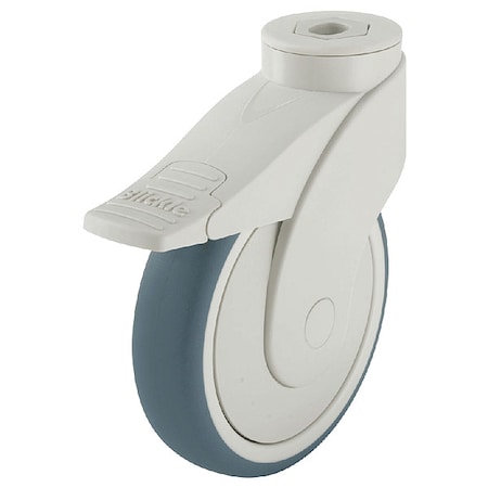 Zoro Select Kingpin Swivel Caster, Therm Rubber, 4 in., 220 lb. LWK-TPA 101KF-FI