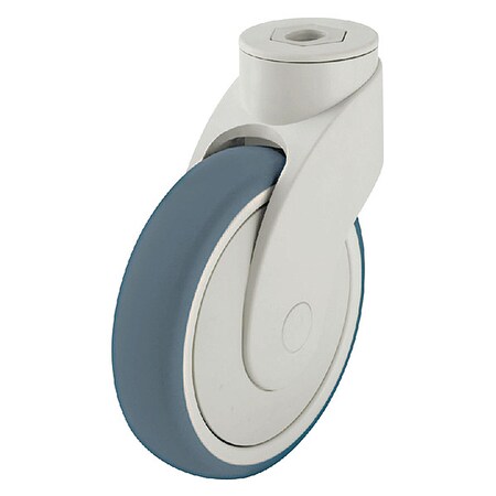 Zoro Select Kingpin Swivel Caster, Thrm Rubber, 5 in, 240 lb, Gry LWK-TPA 126KF