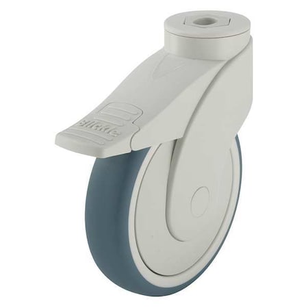 Zoro Select Kingpin Swivel Caster, Therm Rubber, 5 in., 240 lb. LWK-TPA 126KF-FI