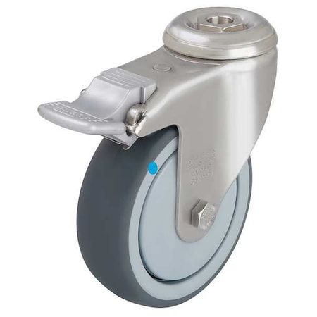 Zoro Select Kingpin Swivel Caster, Thrm Rubber, 3-1/8 in, 220 lb LKRXA-TPA 80KFD-FI