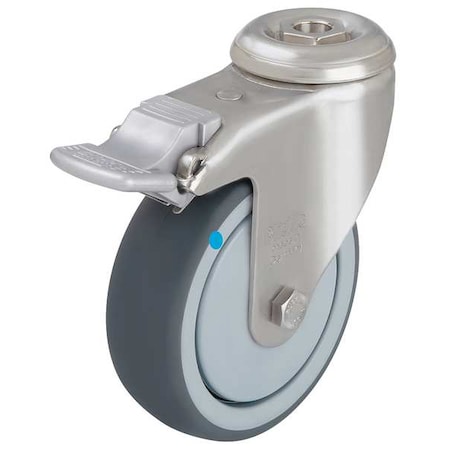 Zoro Select Kingpin Swivel Caster, Thrm Rubber, 5 in, 264 lb.Gry LKRXA-TPA 126KFD