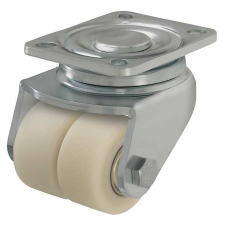 Zoro Select Dual Wheel Caster, Swivel, Nylon, 2-3/8 in, 1540 lb LHD-GSPO 60K