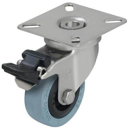 Zoro Select Swivel Plate Caster, Rubber, 2 in., 110 lb. LPXA-VPA 50G-FI