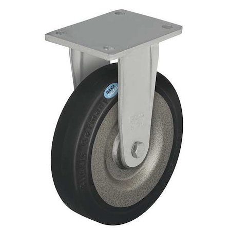 Zoro Select Rgd Plate Caster, Rubber, 5 in., 700 lb. BO-SE 125K