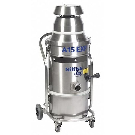 Nilfisk Pneumatic Vacuum, Polyester/HEPA 99 cfm 3-A15DAXXXKT