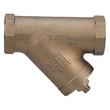 Wilkins Y Strainer, 2" Pipe, FNPT x FNPT, Lead Free Bronze, 300 psi WOG 2-SXL