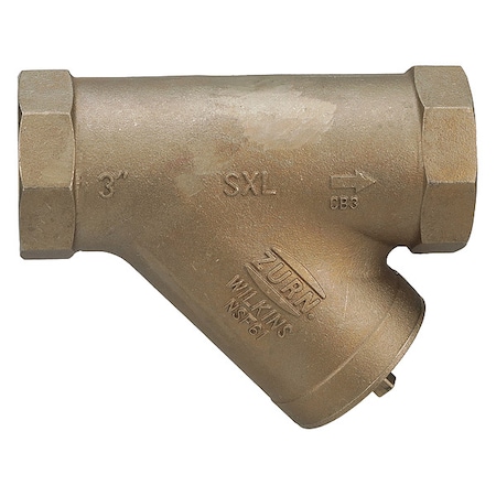 Wilkins Y Strainer, 3" Pipe, FNPT x FNPT, Lead Free Bronze, 300 psi WOG 3-SXL